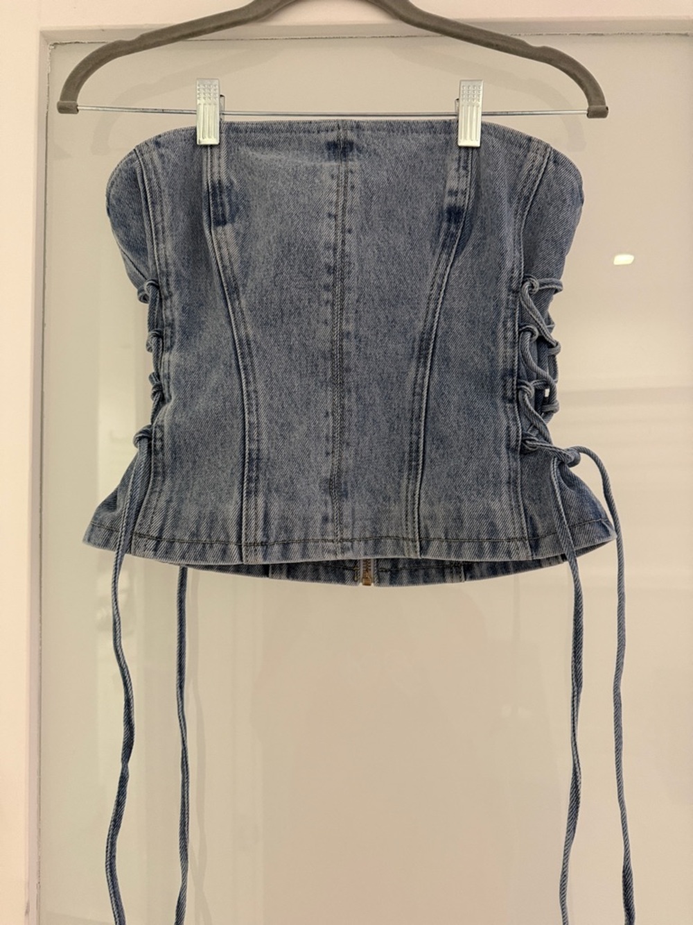Meshki Mid Blue Denim Corset Top